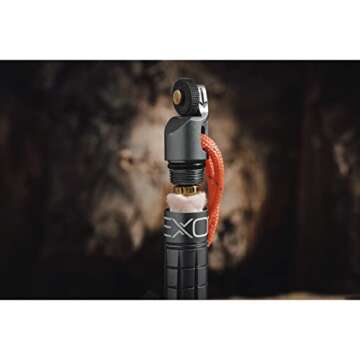 Exotac nanoSPARK Ultra-Compact Fire Starter with One-Handed Operation High-Spark Flint Wheel and Waterproof Storage Compartment Holds quickLIGHT Tinder and Up to 5 Replacement Flints