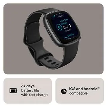Fitbit Versa 4 Fitness Smartwatch with Daily Readiness, GPS, 24/7 Heart Rate, 40+ Exercise Modes, Sleep Tracking and more, Black/Graphite, One Size (S & L Bands Included) it Versa 4 (Renewed)