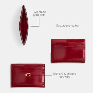 COACH Women's Essential CASE Accessory-Travelers Card Sleeves, B4/Ruby