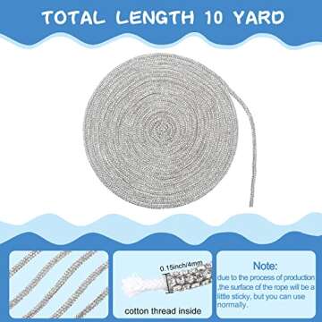 9 Yards Rhinestone Glitter Shoelaces - Crystal Shiny Round Cords for DIY Decorations