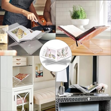 Elegant Acrylic Book Stand for Home & Kitchen Decor