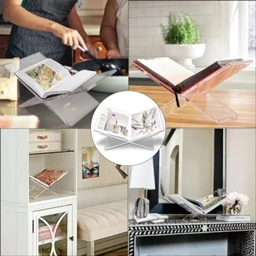 Elegant Acrylic Book Stand for Home & Kitchen Decor