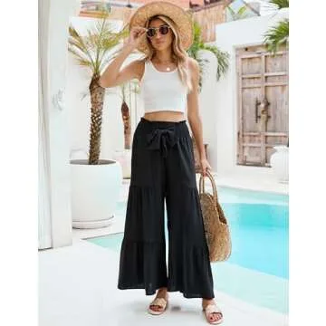 Blooming Jelly Women Casual Pants Wide Leg Trousers High Waisted Pant Trendy Vacation Outift 2025(S,...