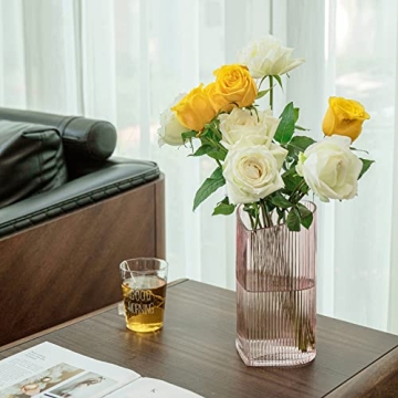 Pink Heart Shaped Decorative Glass Vase for Weddings and Home Decor