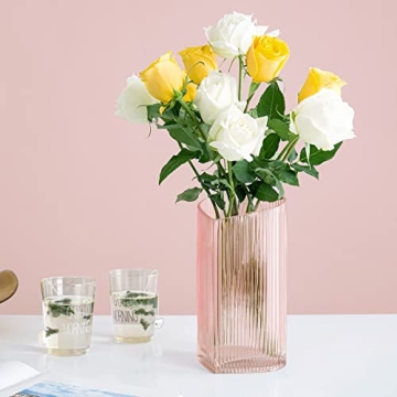 Pink Heart Shaped Decorative Glass Vase for Weddings and Home Decor