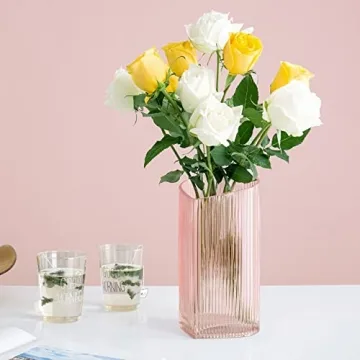 Pink Heart Shaped Decorative Glass Vase for Weddings and Home Decor