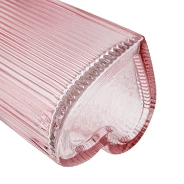 Pink Heart Shaped Decorative Glass Vase for Weddings and Home Decor