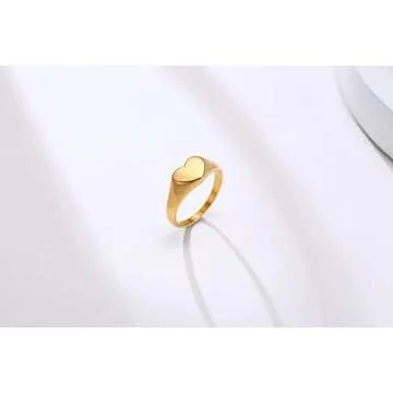 Stylish 18K Gold Filled Signet Ring - Engravable & Durable