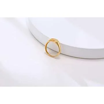 Stylish 18K Gold Filled Signet Ring - Engravable & Durable