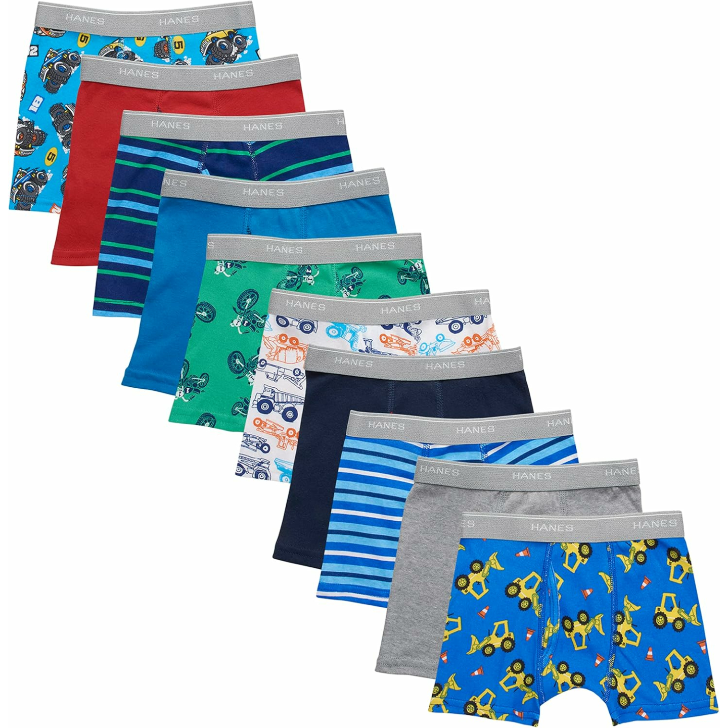 Hanes Boys & Toddler Comfort Boxer Briefs, 10 Pack