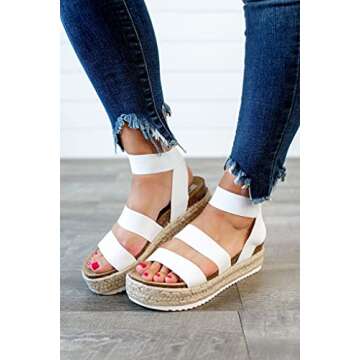 Steve Madden Women's Kimmie Wedge Sandal, White, 8 M US