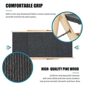 MEWANG 2-in-1 Wooden Dog Stairs & Ramp - 110lbs