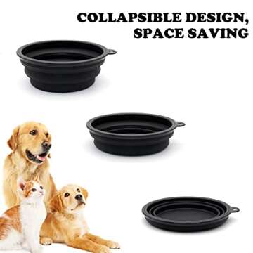 COLLAPSIBLE 2-Pack Small Dog Travel Bowl, Collapsible Bowls for Dogs, Foldable Cat Water Bowl, Porta...