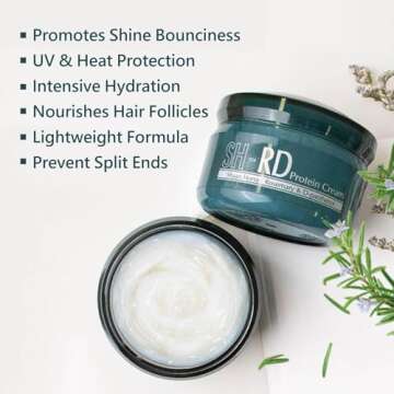 SH-RD Protein Cream for Dry Damaged Hair, 2.71oz/80ml - Leave-In Conditioner with Rosemary Extract, ...