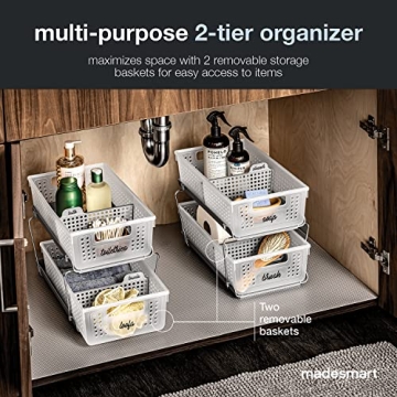 madesmart 2-Tier Organizer with Storage Baskets