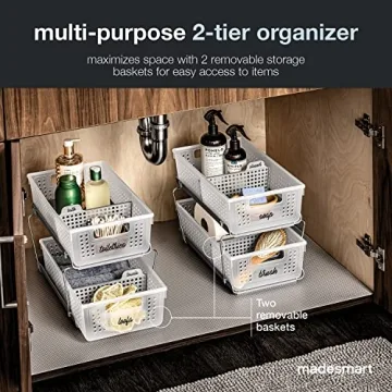 madesmart 2-Tier Organizer with Storage Baskets