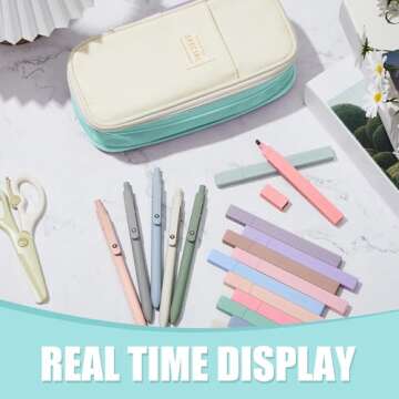 Henoyso 18 Pcs Aesthetic Bible Study Supplies Include Big Capacity Pen Bag with Zipper 12 Pcs Chisel...