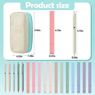 Henoyso 18 Pcs Aesthetic Bible Study Supplies Include Big Capacity Pen Bag with Zipper 12 Pcs Chisel Tip Bible Highlighters 5 Pcs Quick Dry Retractable Black Ink Pens for Office(Light Green)