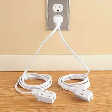 Double Ended Extension Cord with 6 Outlets for Organization