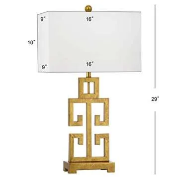 SAFAVIEH Greek Key Antique Gold Table Lamp with LED