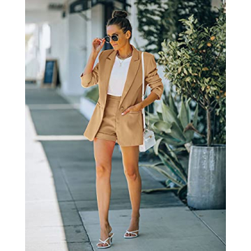 Stylish Women's Blazer and Shorts Suit Set