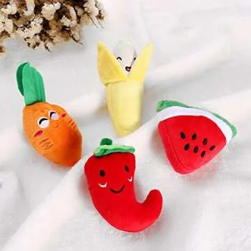 UEETEK Plush Toys: 4 Squeaky Chewing Toys for Pets