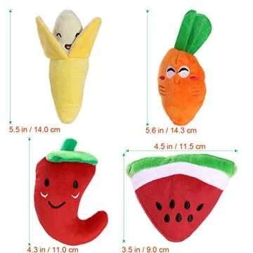 UEETEK Plush Toys: 4 Squeaky Chewing Toys for Pets