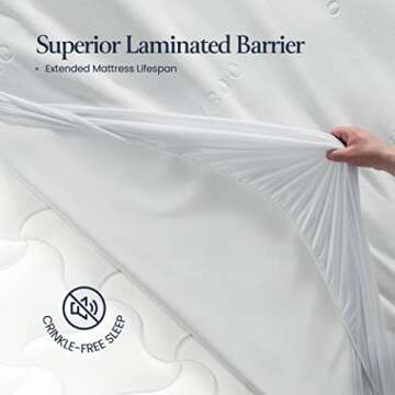 BELADOR Waterproof Mattress Protector Twin - 3D Air Fabric Bamboo Mattress Protector Breathable Mattress Cover Noisless & Crinkle Free Sleep, Vinyl-Free Bed Cover SnugFit 16" Deep Pocket