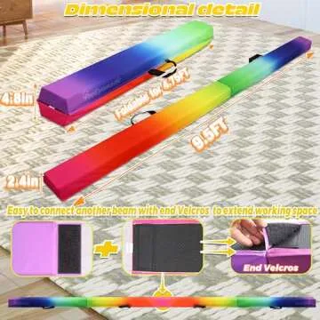 PreGymnastic 9.5FT Folding Balance Beam for Kids 3-12