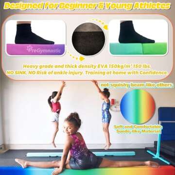 PreGymnastic 9.5FT Folding Balance Beam for Kids 3-12