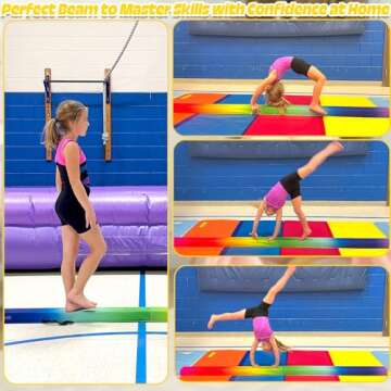 PreGymnastic 9.5FT Folding Balance Beam for Kids 3-12