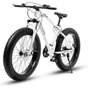 26 Inch Fat Tire Mountain Bike - Dual Disc Brakes, Front Suspension