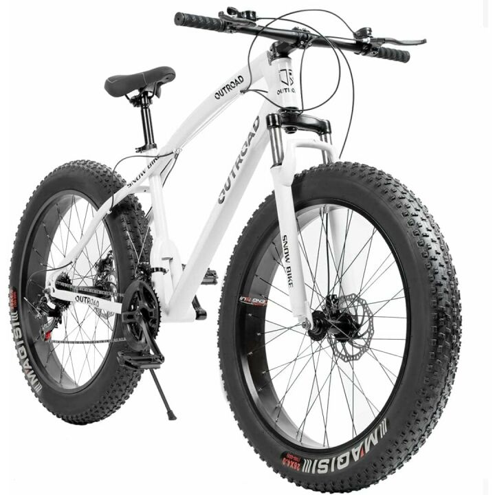 Fat Tire Mountain Bike with 21 Speeds and Disc Brakes