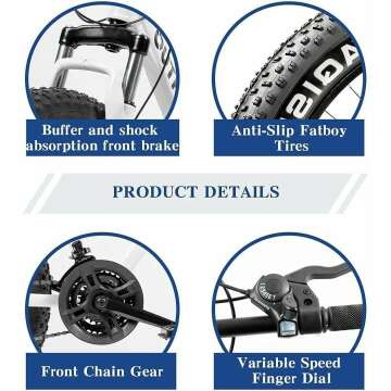 Fat Tire Mountain Bike with 21 Speeds and Disc Brakes