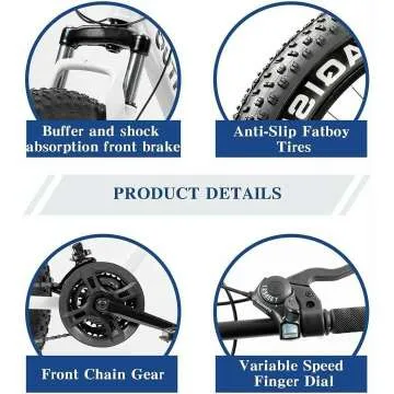 Fat Tire Mountain Bike with 21 Speeds and Disc Brakes