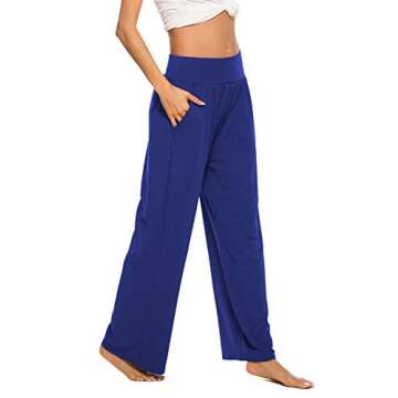 ZJCT Womens Sweatpants Comfy Loose Casual Wide Leg Yoga Workout Lounge Pants with Pockets Royal Blue XL