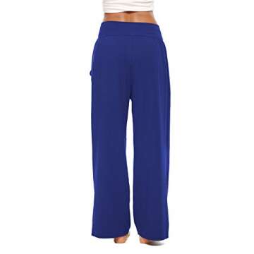 ZJCT Womens Sweatpants Comfy Loose Casual Wide Leg Yoga Workout Lounge Pants with Pockets Royal Blue XL