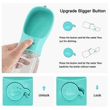 19oz Large Capacity Dog Water Bottle, Leak Proof Portable Dog Water Dispenser for Large Medium Small Lightweight Dog Travel Accessories Pet Water Bottle Bowl for Walking