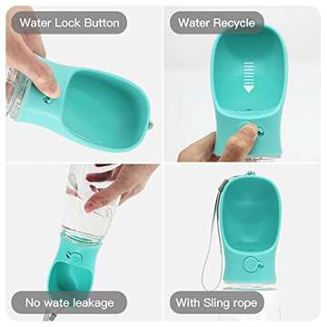 19oz Large Capacity Dog Water Bottle, Leak Proof Portable Dog Water Dispenser for Large Medium Small Lightweight Dog Travel Accessories Pet Water Bottle Bowl for Walking