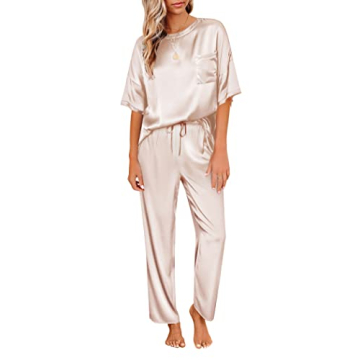 Ekouaer Women's Silk Satin Pajama Set for Ultimate Comfort