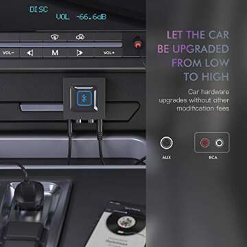 esinkin Wireless Audio Receiver for Music Streaming Sound System Works with Smart Phones, Tablets and Car, Wireless Adapter for Speakers