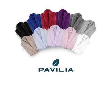 PAVILIA Warm Hooded Robe for Women - Cozy Fleece Bathrobe