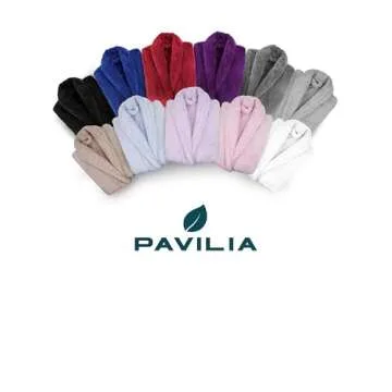 PAVILIA Warm Hooded Robe for Women - Cozy Fleece Bathrobe