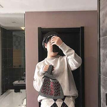 TENDYCOCO Women Crystal Diamante Handbag Letter Shining Purse Large Evening Clutch Storage Bag, Silver, Size 1