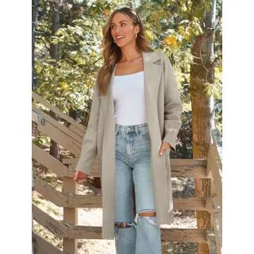 LILLUSORY Long Sleeve Shawl Collar Coatigan for Women