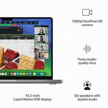 Apple 2023 MacBook Pro Laptop M3 chip with 8‑core CPU, 10‑core GPU: Built for Apple Intelligence, 14.2-inch Liquid Retina XDR Display, 16GB Unified Memory, 1TB SSD Storage; Space Gray