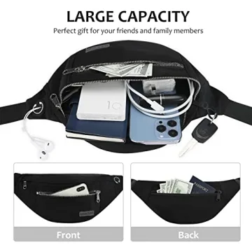 MAXTOP Fanny Pack - 4 Zippered Pockets for Active Lifestyle