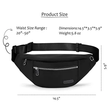 MAXTOP Fanny Pack - 4 Zippered Pockets for Active Lifestyle