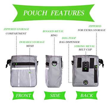 D-BUY 4-in-1 Dog Training Set, Puppy Training Treats- Dog Treat Training Pouch, Bark Control Whistle...