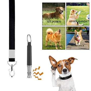 D-BUY 4-in-1 Dog Training Set, Puppy Training Treats- Dog Treat Training Pouch, Bark Control Whistle, Dog Doorbells, Dog Clicker, Ideal Gift for First Time Pet Owners, Training Dog Owners (Gray)